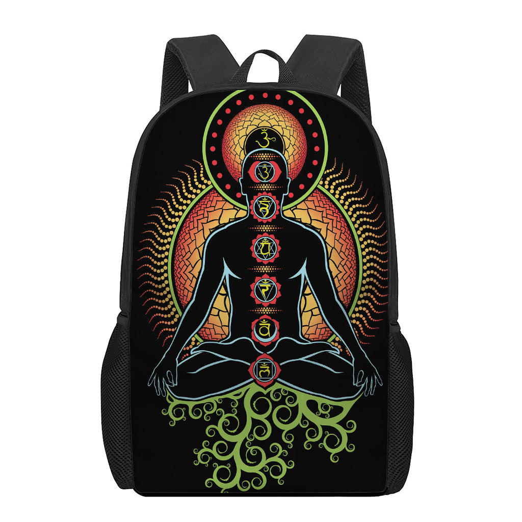 The Seven Chakras Print 17 Inch Backpack