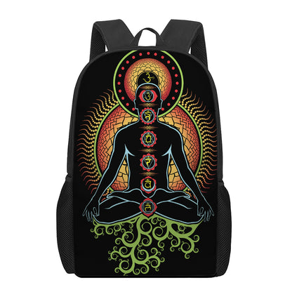 The Seven Chakras Print 17 Inch Backpack