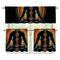 The Seven Chakras Print 3 Piece Kitchen Curtains