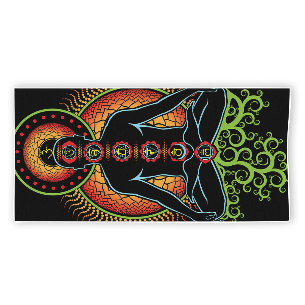 The Seven Chakras Print Beach Towel
