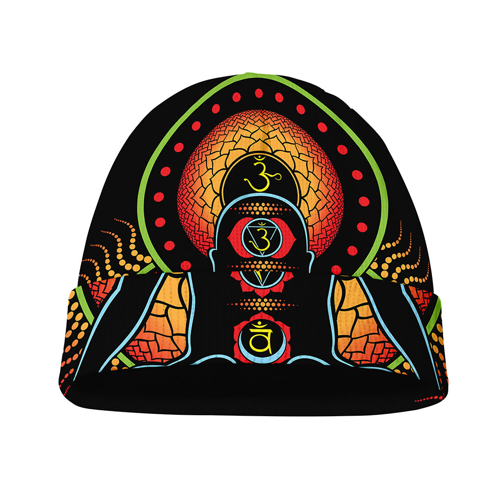 The Seven Chakras Print Beanie