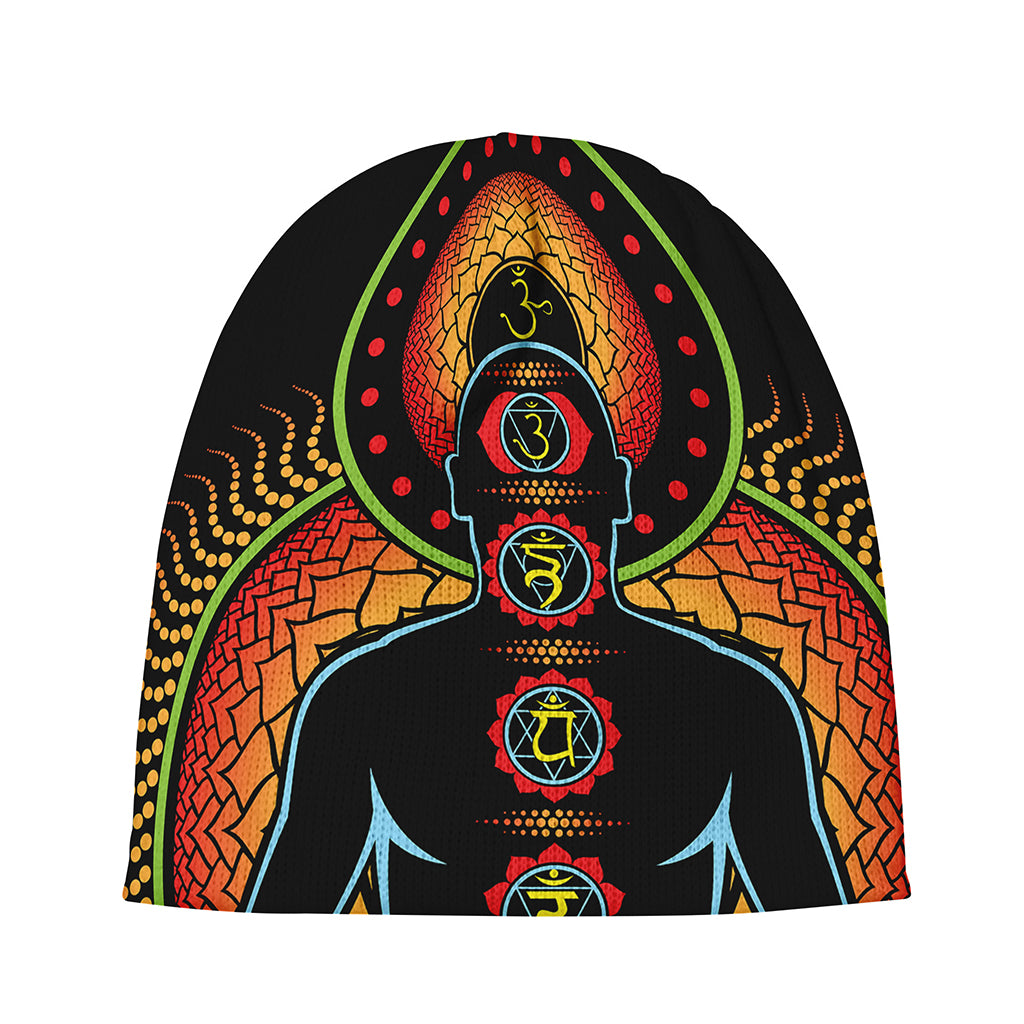 The Seven Chakras Print Beanie