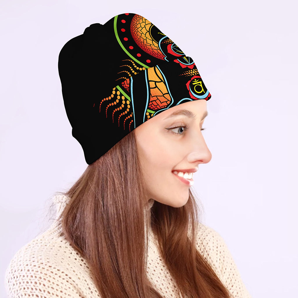 The Seven Chakras Print Beanie