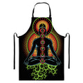 The Seven Chakras Print Bib Apron With Pocket