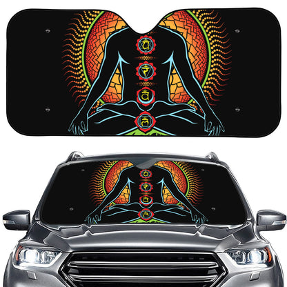 The Seven Chakras Print Car Windshield Sun Shade