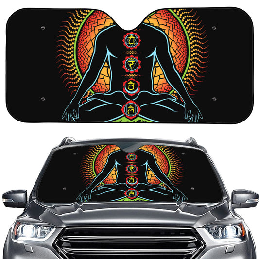 The Seven Chakras Print Car Windshield Sun Shade