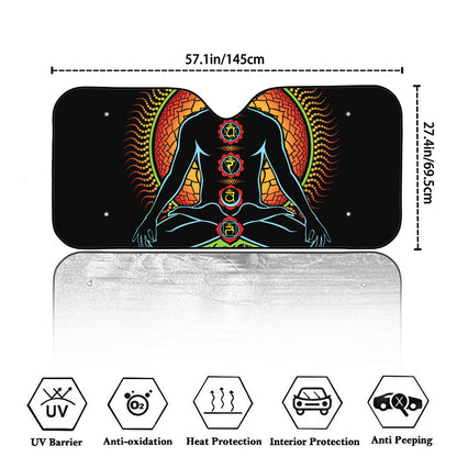 The Seven Chakras Print Car Windshield Sun Shade