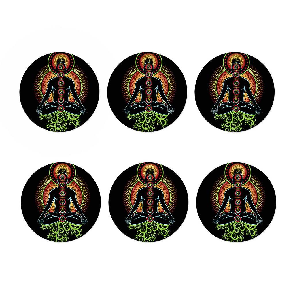 The Seven Chakras Print Coaster Set
