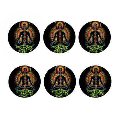 The Seven Chakras Print Coaster Set