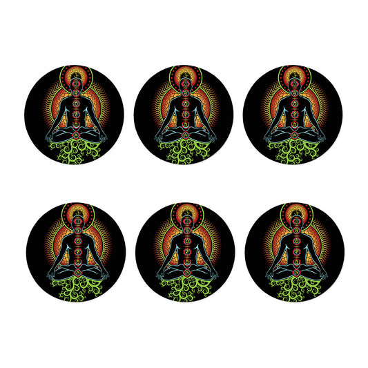The Seven Chakras Print Coaster Set
