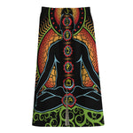 The Seven Chakras Print Cotton Front Slit Maxi Skirt