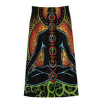 The Seven Chakras Print Cotton Front Slit Maxi Skirt