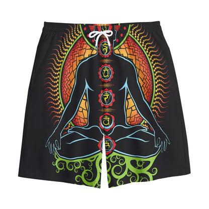 The Seven Chakras Print Cotton Shorts
