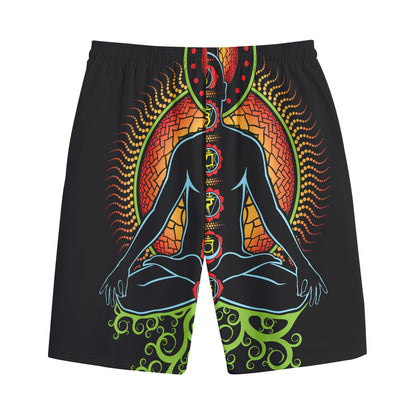 The Seven Chakras Print Cotton Shorts