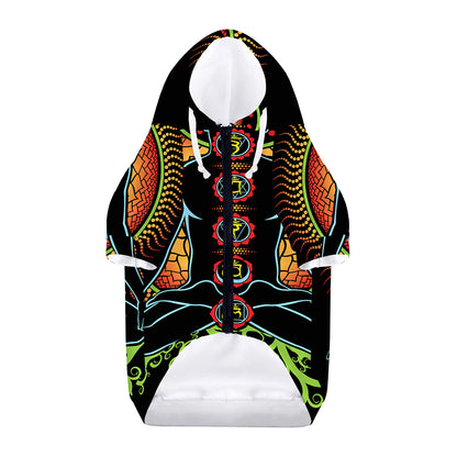 The Seven Chakras Print Dog Zip Up Hoodie