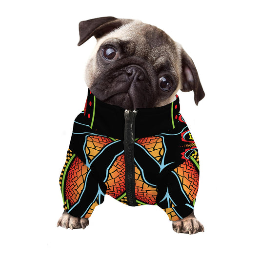 The Seven Chakras Print Dog Zip Up Jacket
