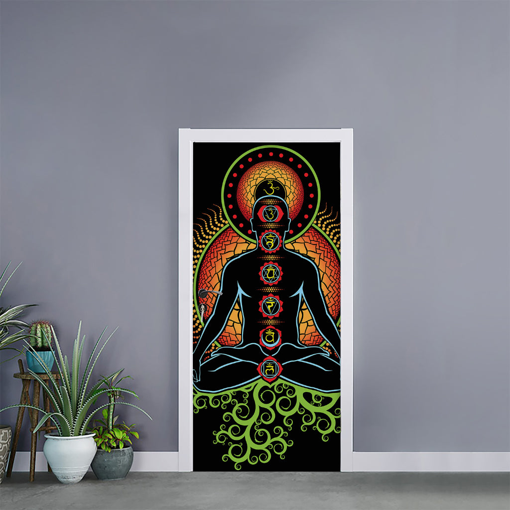 The Seven Chakras Print Door Sticker