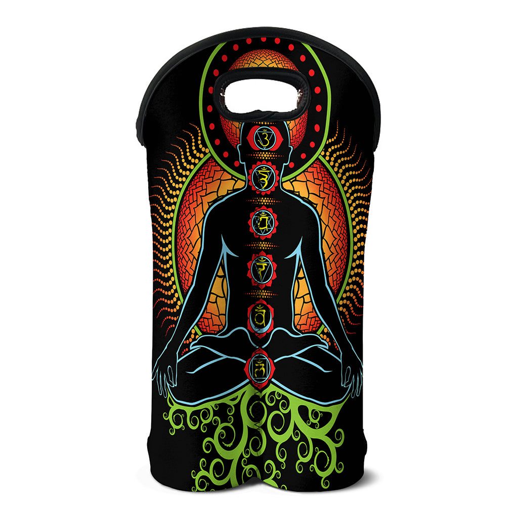 The Seven Chakras Print Double Neoprene Wine Tote