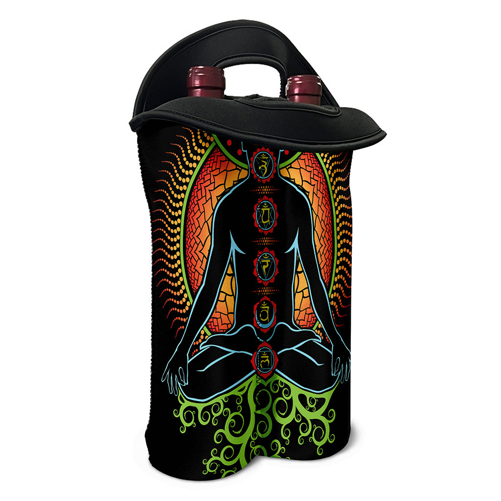The Seven Chakras Print Double Neoprene Wine Tote