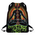 The Seven Chakras Print Drawstring Backpack