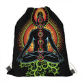 The Seven Chakras Print Drawstring Bag