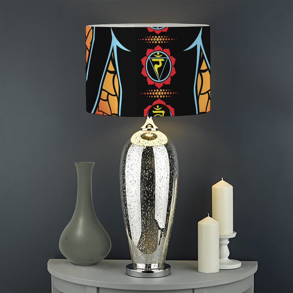 The Seven Chakras Print Drum Lamp Shade