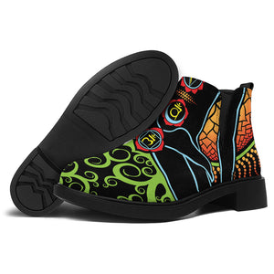 The Seven Chakras Print Flat Ankle Boots