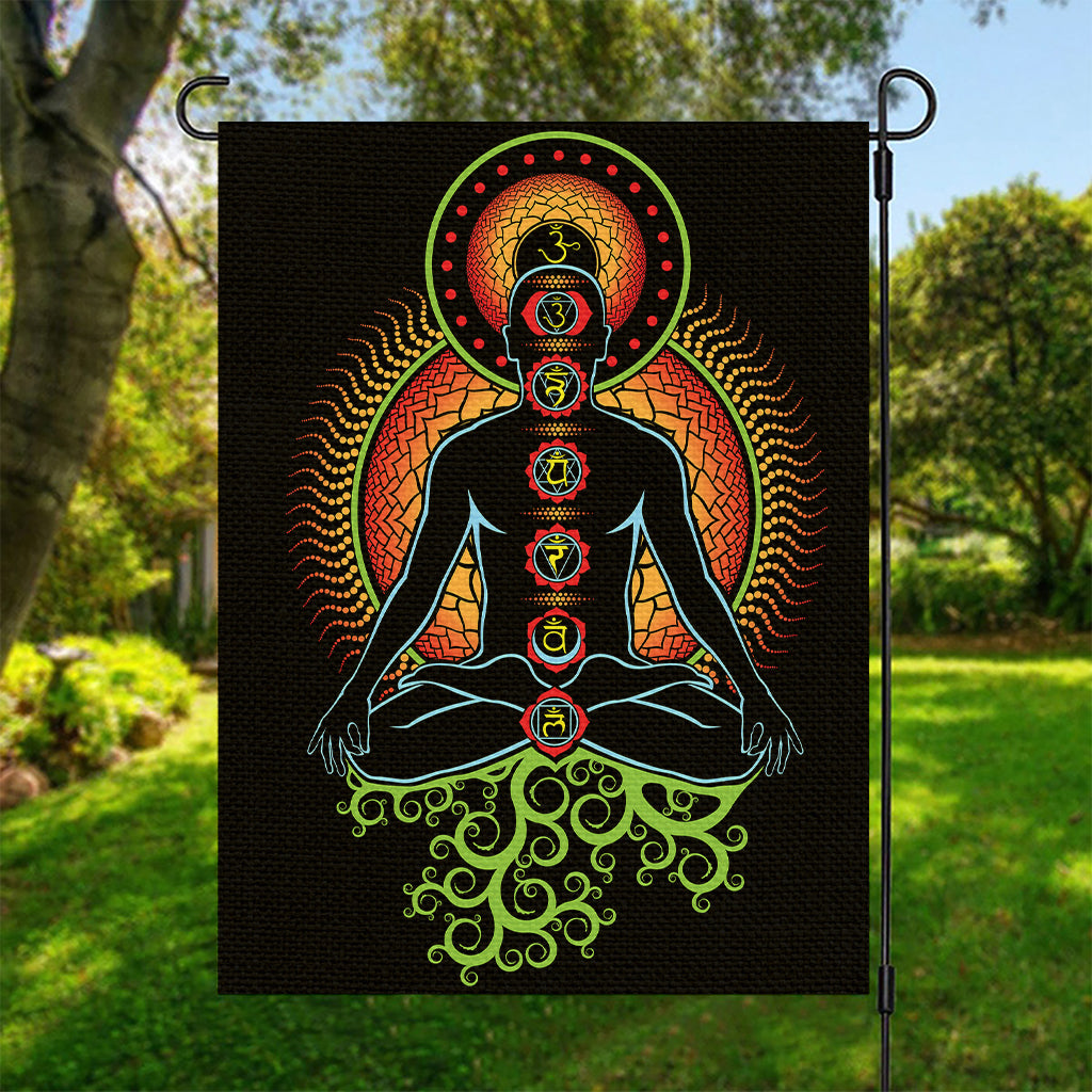 The Seven Chakras Print Garden Flag