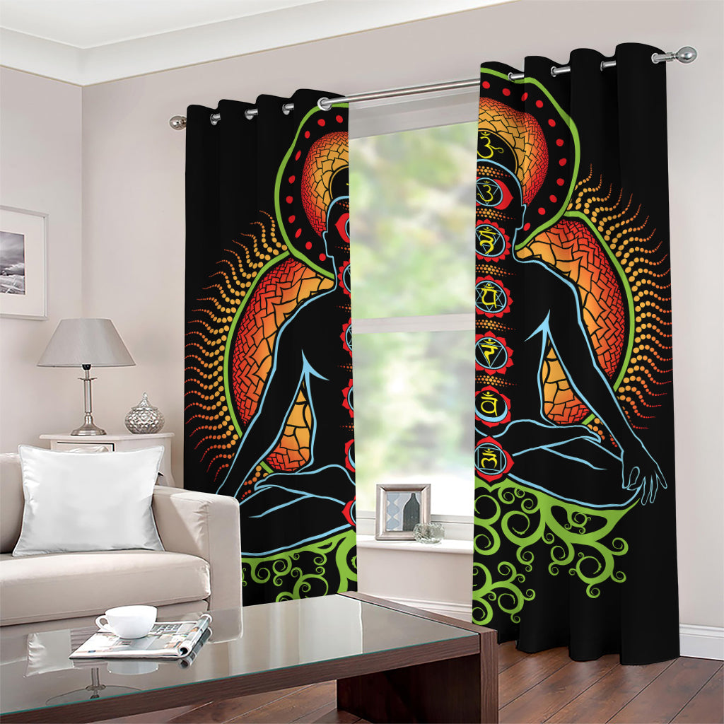 The Seven Chakras Print Grommet Curtains