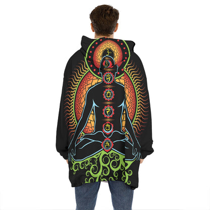 The Seven Chakras Print Hoodie Blanket