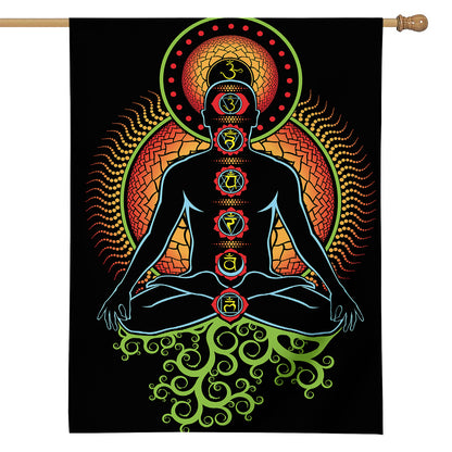 The Seven Chakras Print House Flag