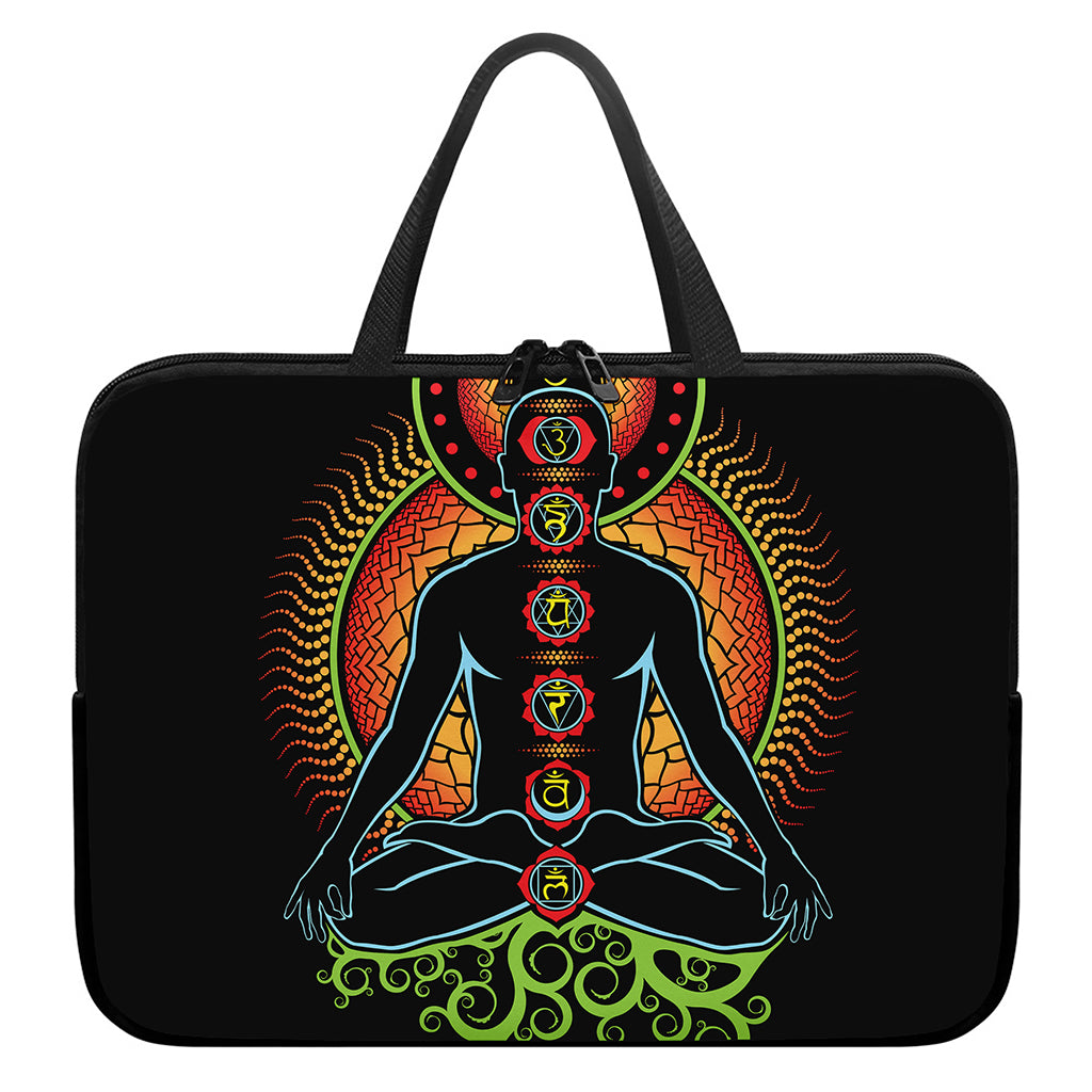 The Seven Chakras Print Laptop Sleeve With Handle