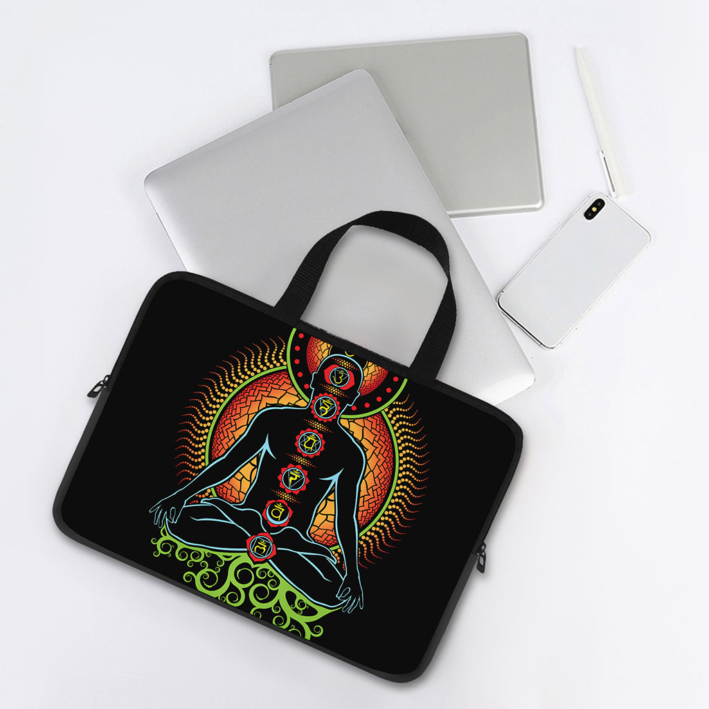 The Seven Chakras Print Laptop Sleeve With Handle