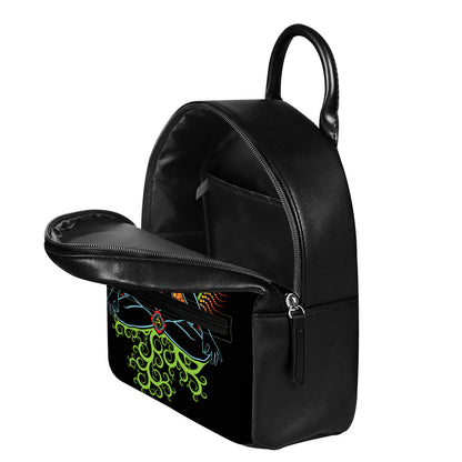 The Seven Chakras Print Leather Backpack