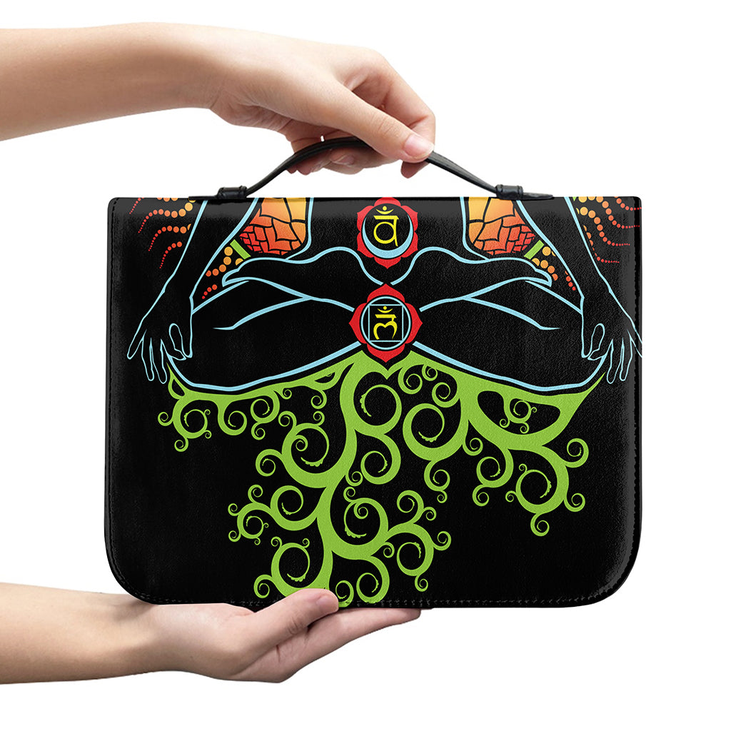 The Seven Chakras Print Leather Bible Cover