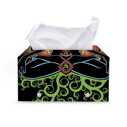 The Seven Chakras Print Leather Tissue Box Cover