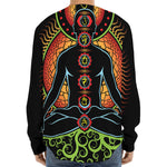 The Seven Chakras Print Long Sleeve Baseball Jersey