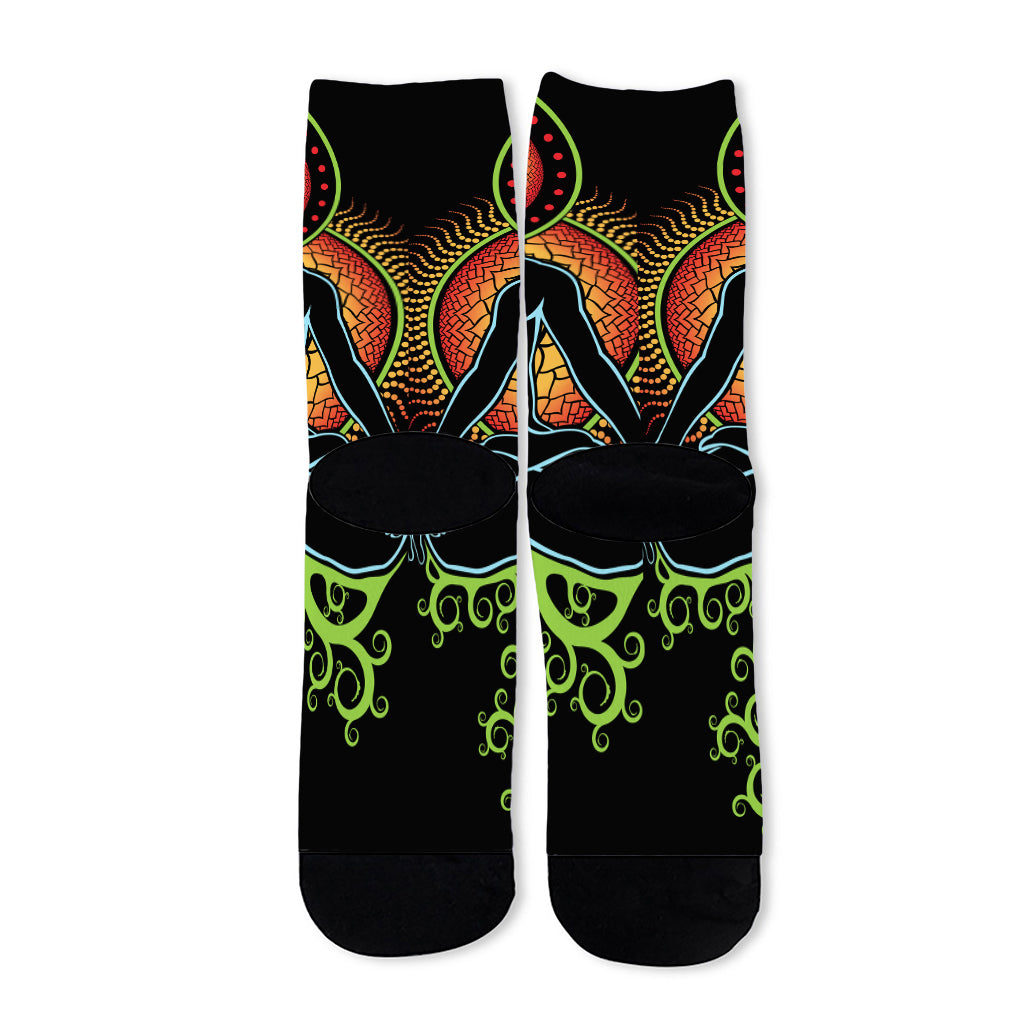 The Seven Chakras Print Long Socks