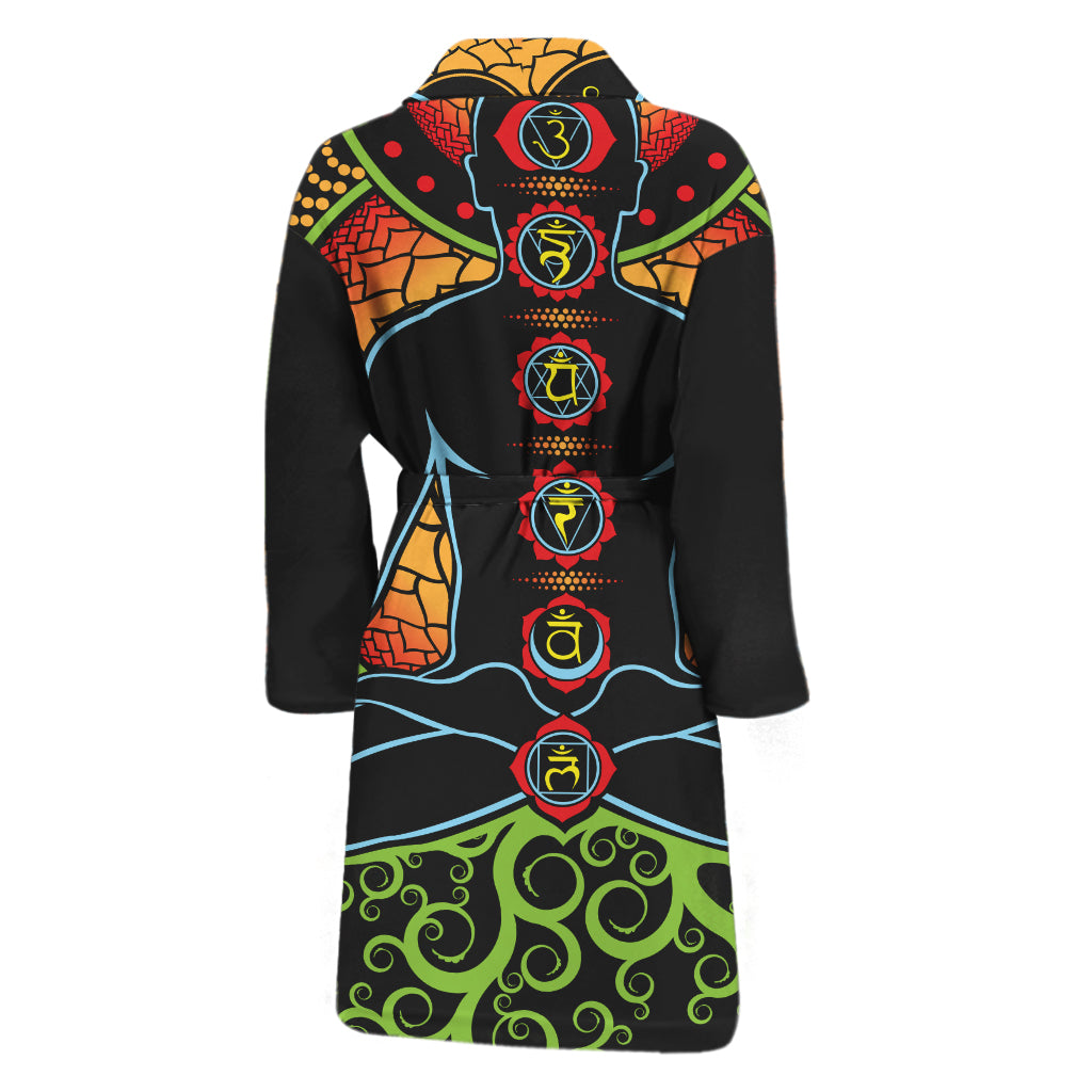 The Seven Chakras Print Men's Bathrobe