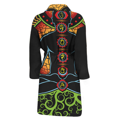 The Seven Chakras Print Men's Bathrobe