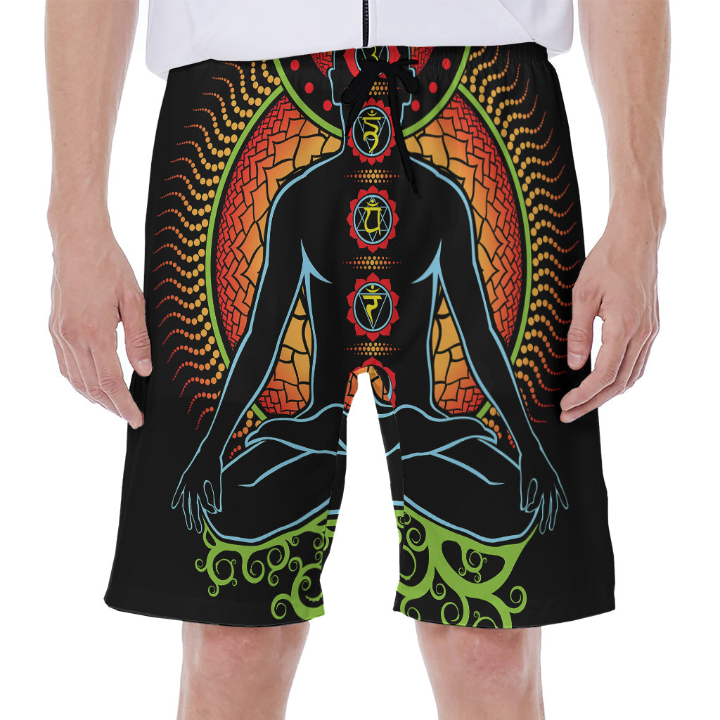 The Seven Chakras Print Men's Beach Shorts