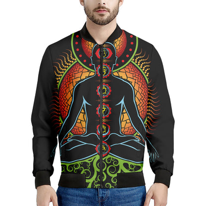 The Seven Chakras Print Men's Bomber Jacket