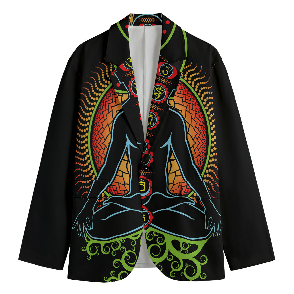 The Seven Chakras Print Men's Cotton Blazer