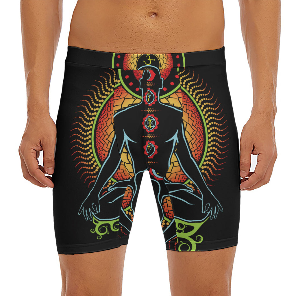 The Seven Chakras Print Men's Long Boxer Briefs