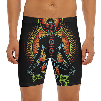 The Seven Chakras Print Men's Long Boxer Briefs