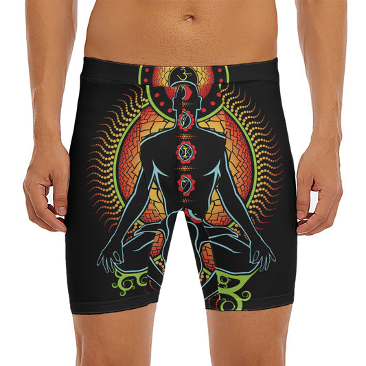 The Seven Chakras Print Men's Long Boxer Briefs