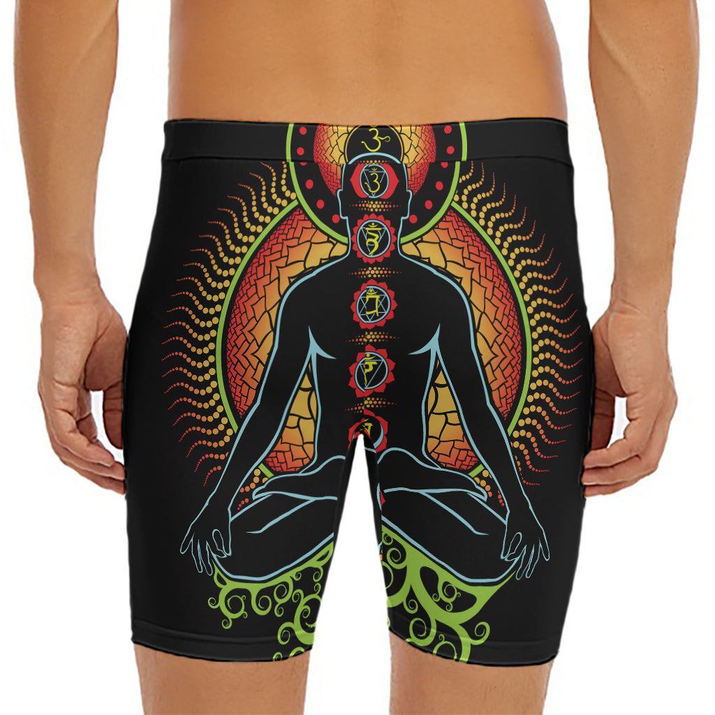The Seven Chakras Print Men's Long Boxer Briefs