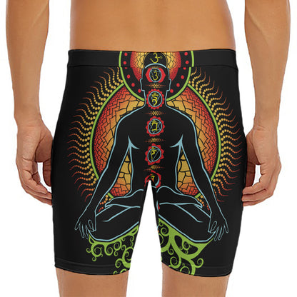 The Seven Chakras Print Men's Long Boxer Briefs