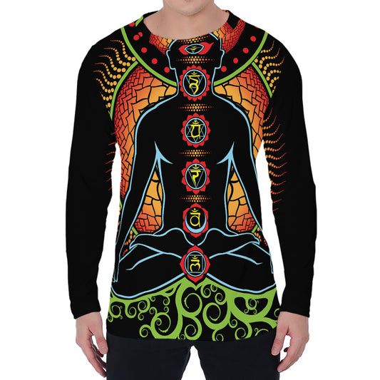 The Seven Chakras Print Men's Long Sleeve T-Shirt