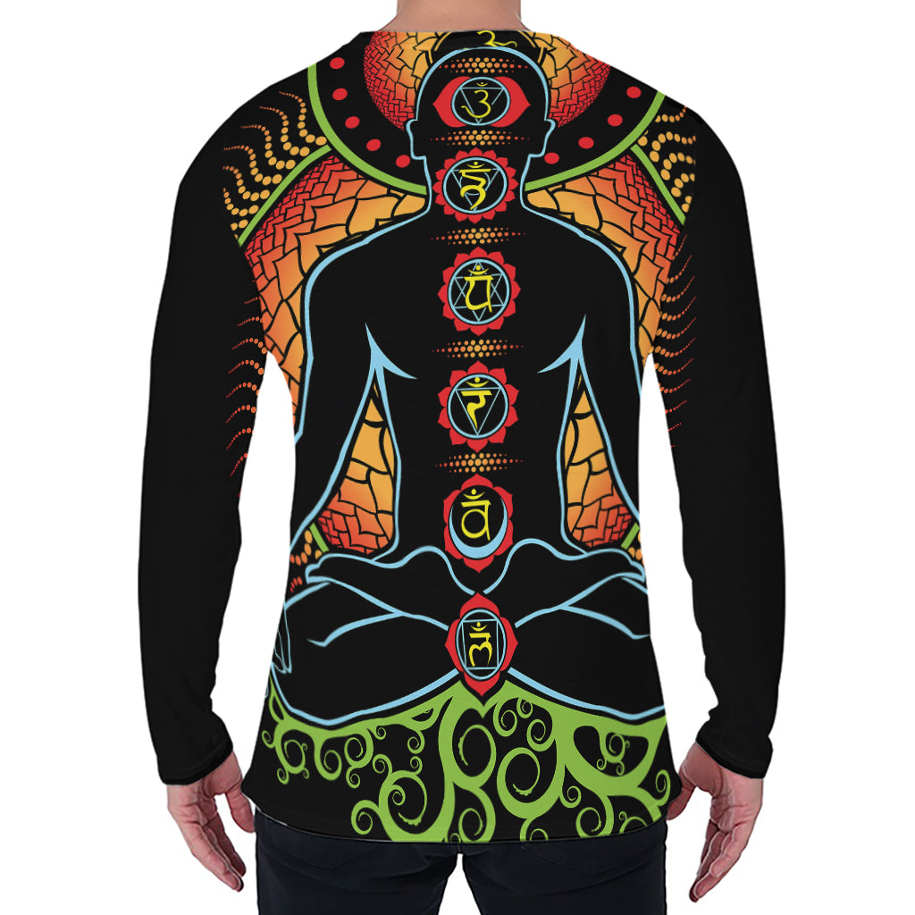 The Seven Chakras Print Men's Long Sleeve T-Shirt